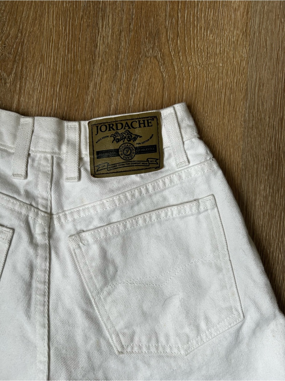 High waisted Jordache white denim shorts